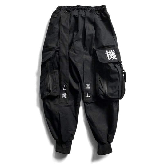 Black Cargo Pants for Men – Techwear Style with Ample Storage and Comfortable Fit