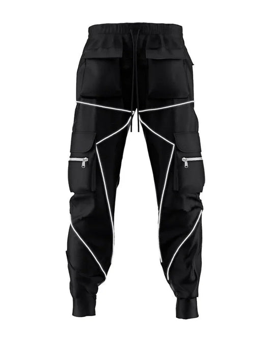 Techwear Reflective Cargo Pants Black - Techwear Design