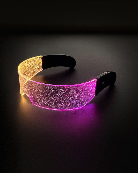 Futuristic LED Glasses with Customizable Light Patterns – Perfect for Raves and Parties, Durable PC Material