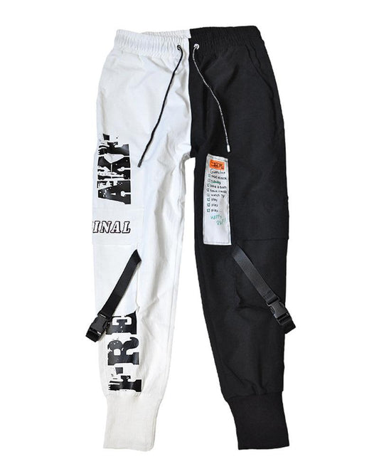 Techwear Black and White Cargo Pants – Futuristic Style with Premium Comfort