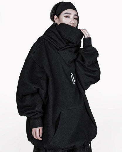 Techwear Unisex Turtleneck Hoodie Scarf Mask – Comfortable and Stylish Urban Wear