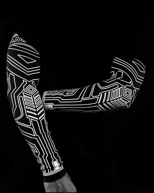 Techwear Wrist Bracers Gloves in Black Ice Silk Polyester – Lightweight and Breathable Streetwear Accessories